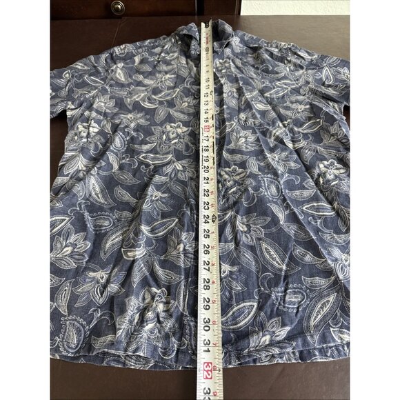 Tasso Elba Mens Floral Navy Lightweight Summer Shirt size L - Picture 7 of 10
